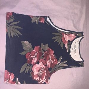 Flowered Blue Crop Top